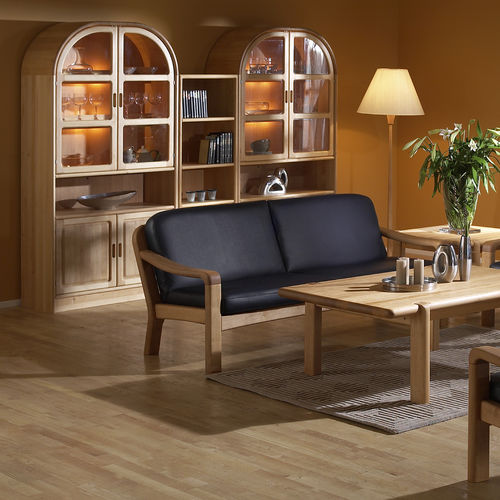 Sofa / skandinavisches Design - 1240 series - dyrlund - Leder / mit Armlehnen / mit abnehmbarem Kissen