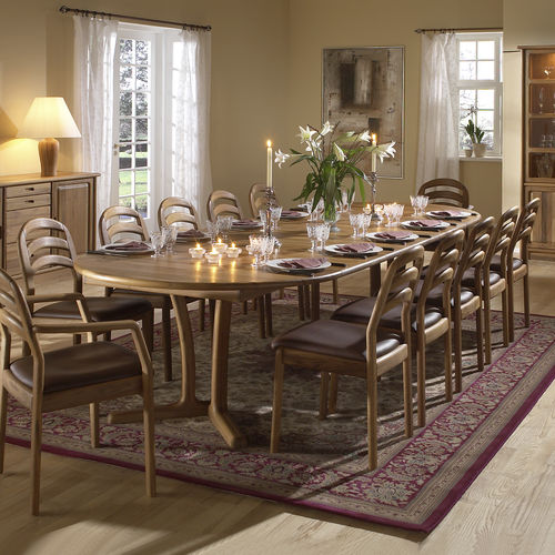 Traditioneller Tisch - 9275G-4 - dyrlund - Eiche / Gestell aus Eiche / oval