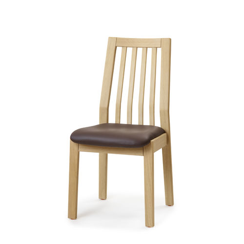 Esszimmerstuhl / skandinavisches Design - 1608K - dyrlund - für den Innenraum / Leder / Gestell aus Buche