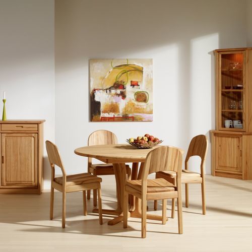 Esstisch / skandinavisches Design - 9275G/1 - dyrlund - Buche / Gestell aus Buche / rund