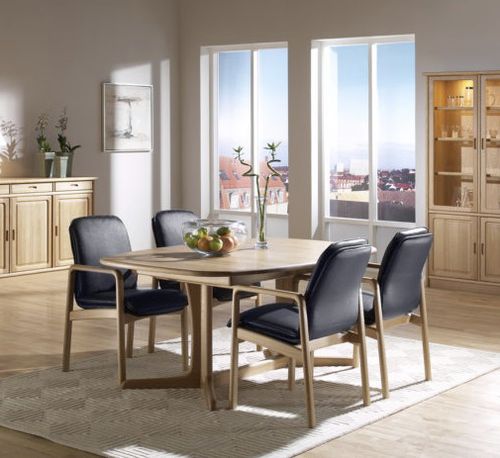 Esstisch / skandinavisches Design - 9244B/2 - dyrlund - Eiche / Gestell aus Eiche / rechteckig
