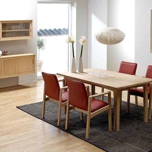 Esszimmerstuhl / skandinavisches Design - 8473ALK - dyrlund - für den Innenraum / Leder / Gestell aus Eiche