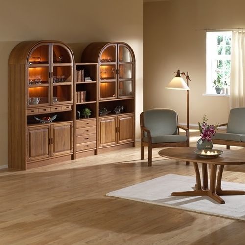 Wohnwand / skandinavisches Design - 1190 - dyrlund - Teakholz / mit Schublade / mit Stauraum