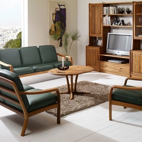 Couchtisch / skandinavisches Design - 9257 - dyrlund - Teakholz / Gestell aus Teakholz / rund
