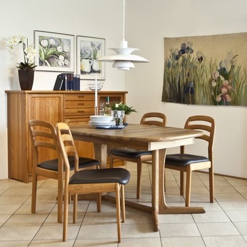 Traditioneller Esstisch - 9224C/1 - dyrlund - Teakholz / Gestell aus Teakholz / oval