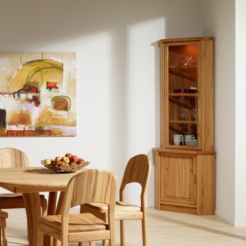 Geschirrschrank / skandinavisches Design - 1193M - dyrlund - Buche / Glas