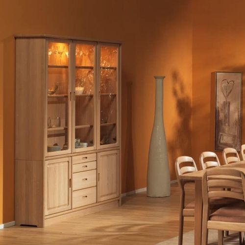 Geschirrschrank / skandinavisches Design - 1186M - dyrlund - Eiche / Glas