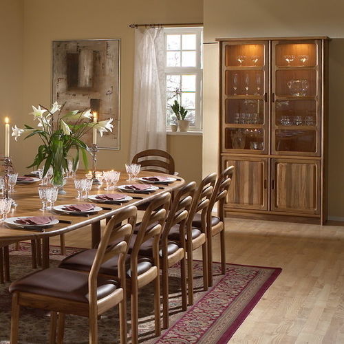 Geschirrschrank / skandinavisches Design - 1181M - dyrlund - Teakholz / Glas