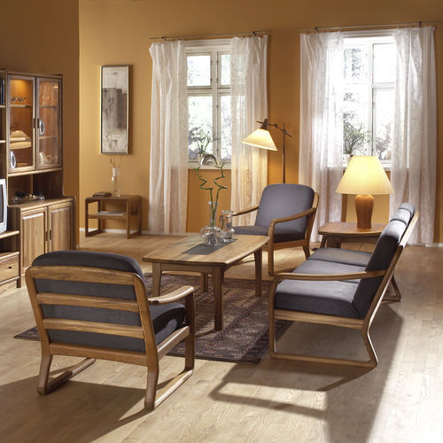 Sofa / skandinavisches Design - 1220 - dyrlund - Stoff / braun / Holz
