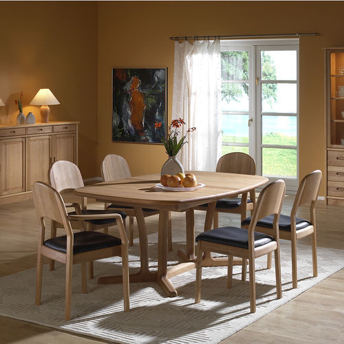 Traditioneller Tisch - 9243B/2 - dyrlund - Erlenholz / Gestell aus Erlenholz / rund