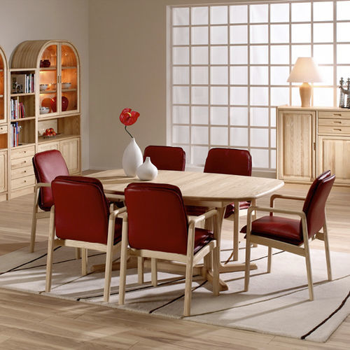 Esstisch / skandinavisches Design - 9243B/2 - dyrlund - Esche / Gestell aus Esche / oval