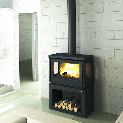 Holz-Kaminofen - VERSALLES - Bronpi - 13 kW / bodenstehend / mit 3 Sichtseiten