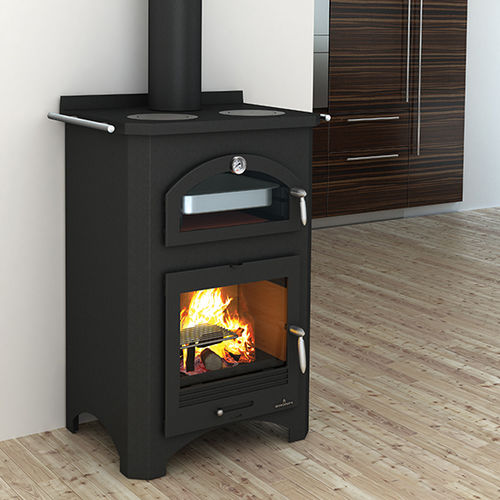 Holz-Kaminofen - MONZA - Bronpi - 14 kW / bodenstehend / modern