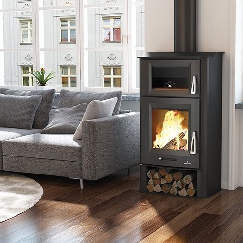 Holz-Kaminofen - TUDELA  - Bronpi - 13 kW / bodenstehend / modern