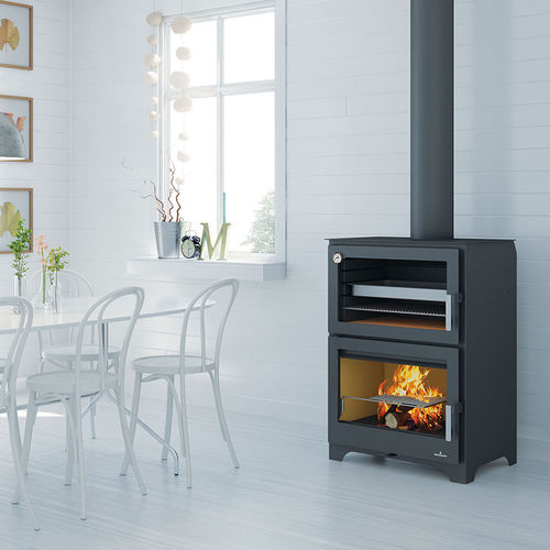 Holz-Kaminofen - MURANO - Bronpi - 14 kW / bodenstehend / modern