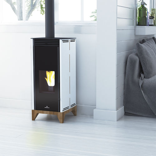 Pelletkaminofen - FREE 6 VISION (WITHOUT ELECTRICITY) - Bronpi - 0 - 5 kW / 6 kW / auf Füßen