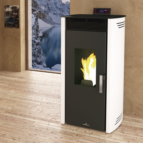 Wasserführender Kaminofen / Pellet - NOA HYDRO - Bronpi - 10 kW...20 kW / bodenstehend / modern