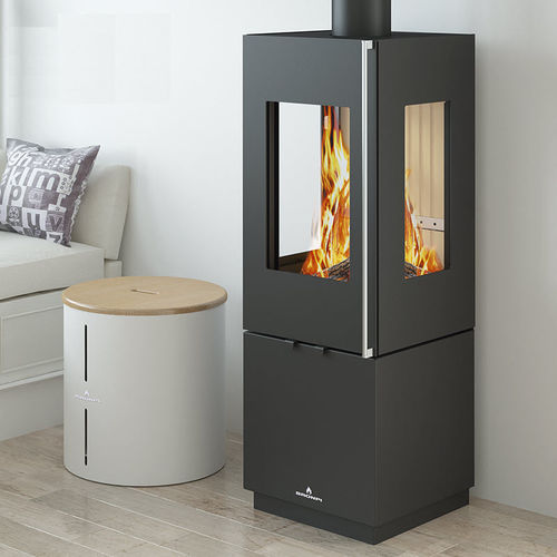 Holz-Kaminofen - BOMBAY 3C - Bronpi - 5 kW...10 kW / freistehend / mit 3 Sichtseiten