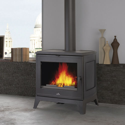 Holz-Kaminofen - PRESTON-14 - Bronpi - 14 kW / bodenstehend / modern