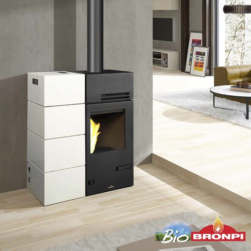 Holz-Kaminofen - CAROL-MIXTA - Bronpi - Pellet / 11 kW / Multibrennstoff
