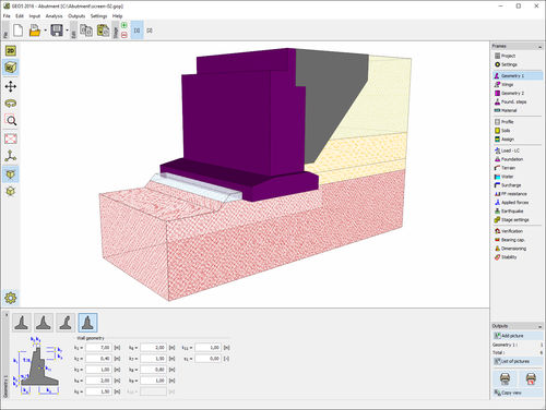 Projektplanungssoftware - ABUTMENT  - FINE - Berechnungs für Stützmauern / Analyse / für Betonkonstruktion