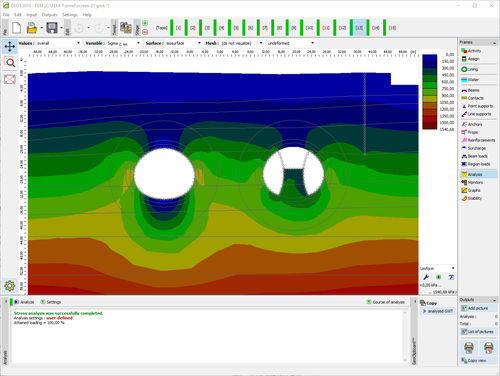 Projektplanungssoftware - FEM – TUNNEL - FINE - Überwachung / Geotechnische Berechnung / Analyse
