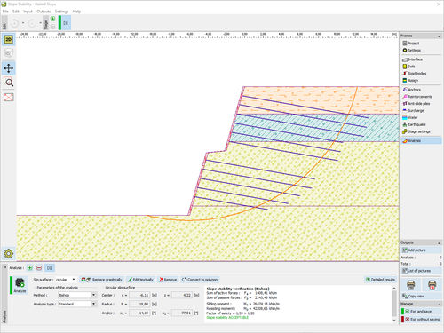 Projektplanungssoftware - NAILED SLOPE - FINE - Geotechnische Berechnung / Berechnungs für Stützmauern / Analyse