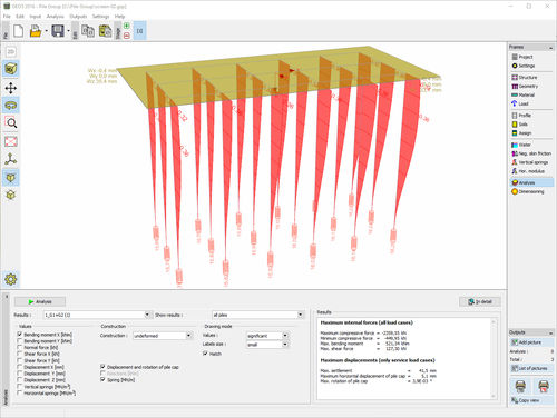 Software / Geotechnische Berechnung - PILE GROUP - FINE - Berechnungs für Spezialfundamente / Analyse / für Betonkonstruktion