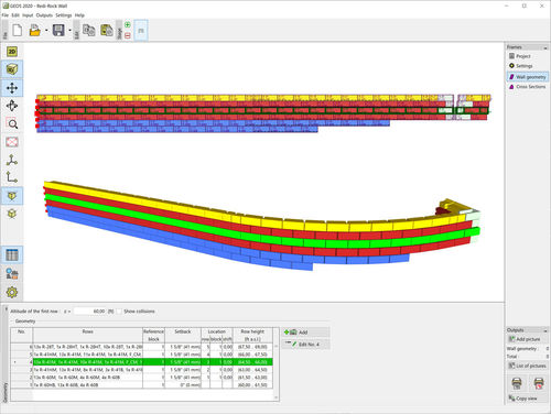 Projektplanungssoftware - REDI-ROCK - FINE - Modellierung / Berechnungs für Stützmauern / Analyse