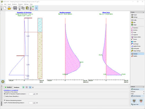 Projektplanungssoftware - SHEETING - FINE - Berechnungs für Stützmauern / Analyse / für Stahlkonstruktion