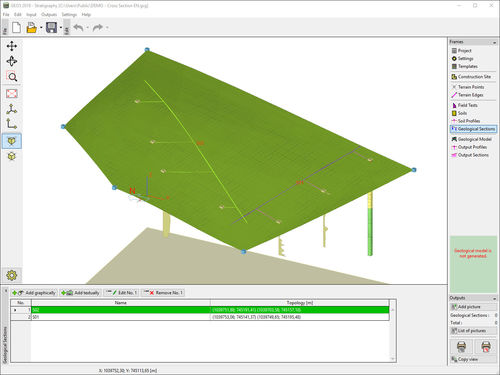 Software / Geotechnische Berechnung - STRATIGRAPHY – CROSS SECTIONS - FINE - für Stahlkonstruktion / 3D