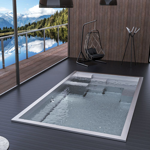 Swim Spa / einbaufähig - Steel And Style - zum Aufstellen / rechteckig / Viersitzer