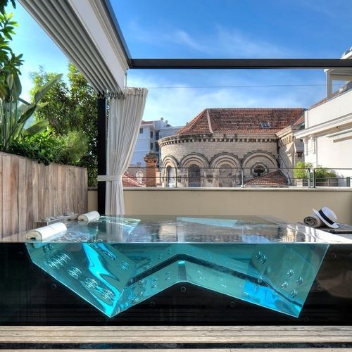 Whirlpool zum Aufstellen - Steel And Style - quadratisch / Zweisitzer / Edelstahl