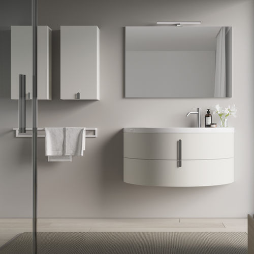 Moderner Badezimmer-Schrank - MOON - IDEAGROUP - Holz / wandmontiert / mit Schublade