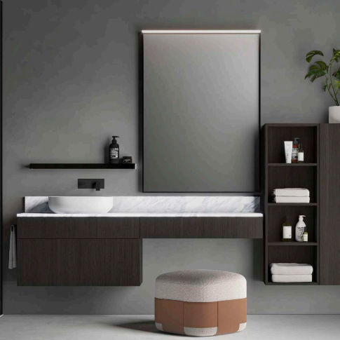 Moderner Badezimmer-Schrank - DOGMA3 - IDEAGROUP - für Privatgebrauch / Holz / lackiert