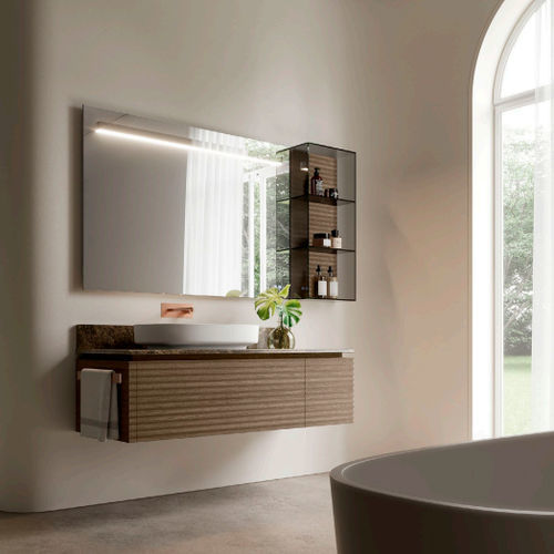 Wandhängender Waschtisch-Unterschrank - DOLCEVITA 1 - IDEAGROUP - Holz / Marmor / modern