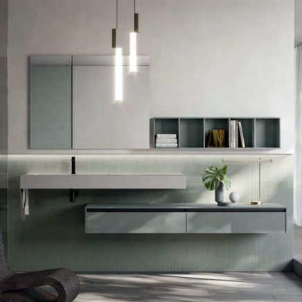 Moderner Badezimmer-Schrank - SENSE 01 - IDEAGROUP - für Privatgebrauch / Holz / lackiert
