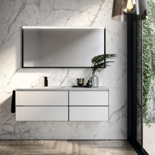 Wandhängender Waschtisch-Unterschrank - CUBIK: 4 - IDEAGROUP - HPL / modern / ohne Tür