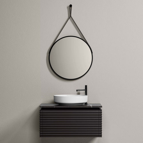 Wandmontierter Spiegel für Badezimmer - RING - IDEAGROUP - modern / rund / aus lackiertem Metall
