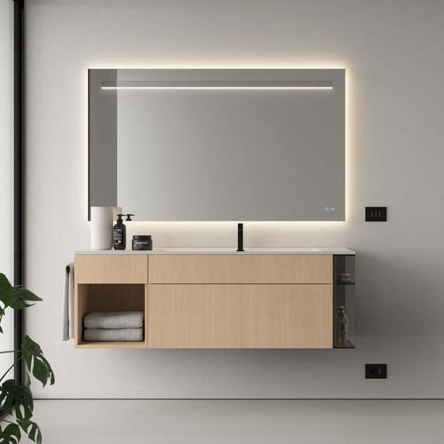 Wandmontierter Spiegel für Badezimmer - SIDE-UP - IDEAGROUP - modern / rechteckig / horizontal