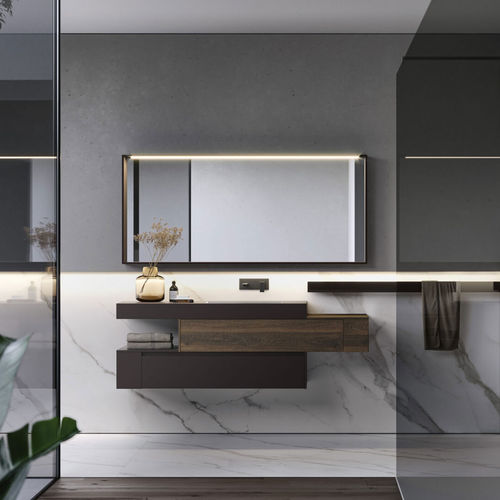 Wandmontierter Spiegel für Badezimmer - NEST  - IDEAGROUP - modern / rechteckig / HPL
