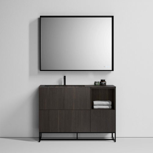 Wandmontierter Spiegel für Badezimmer - PIGRECO - IDEAGROUP - modern / rechteckig / Aluminium