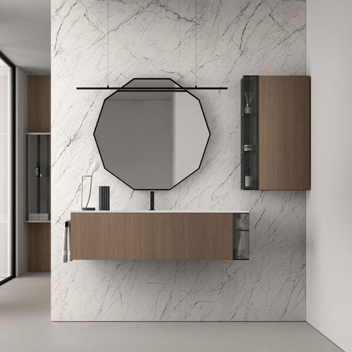 Wandmontierter Spiegel für Badezimmer - DEKA - IDEAGROUP - modern / Aluminium / schwarz