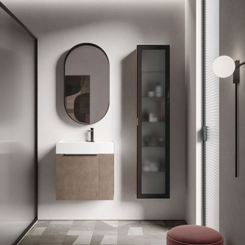 Wandmontierter Spiegel für Badezimmer - ASOLA - IDEAGROUP - modern / oval / aus lackiertem Metall