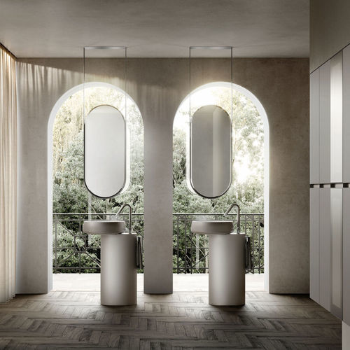 Deckenmontierter Spiegel für Badezimmer - BEAUTY - IDEAGROUP - modern / oval / Aluminium