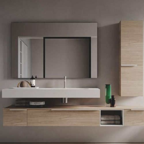 Wandhängender Waschtisch-Unterschrank - MY TIME 08 - IDEAGROUP - Holz / modern / ohne Tür