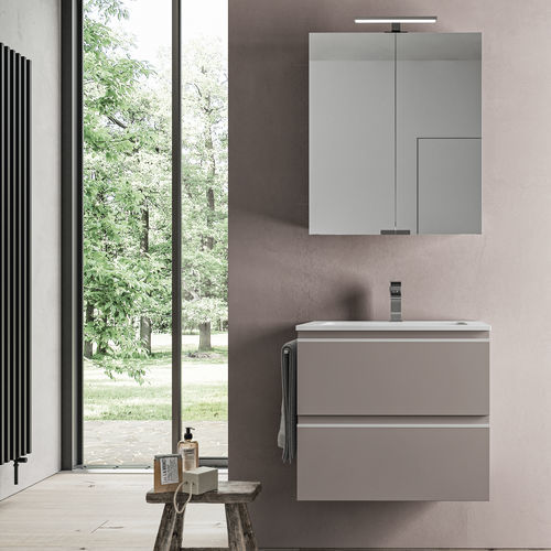 Wandhängender Waschtisch-Unterschrank - SYSTEM - 09 - IDEAGROUP - Holz / melaminbeschichtet / modern