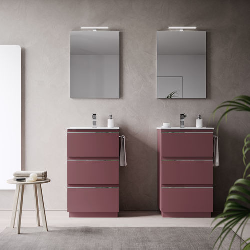 Freistehender Waschtisch-Unterschrank - SYSTEM - 10 - IDEAGROUP - melaminbeschichtet / modern / ohne Tür