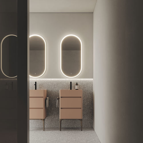 Wandmontierter Spiegel für Badezimmer - NETTUNO - IDEAGROUP - modern / oval / weiß