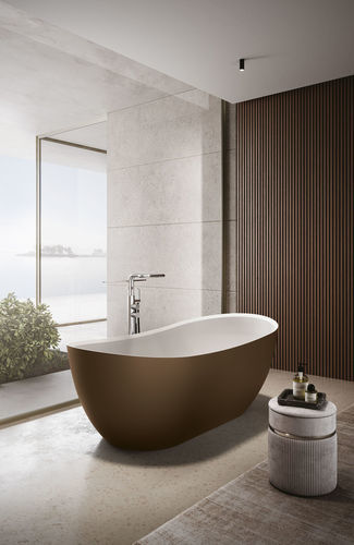 Ovale Badewanne - KUNA - IDEAGROUP - freistehend / für Wohnungen / Mineralwerkstoff